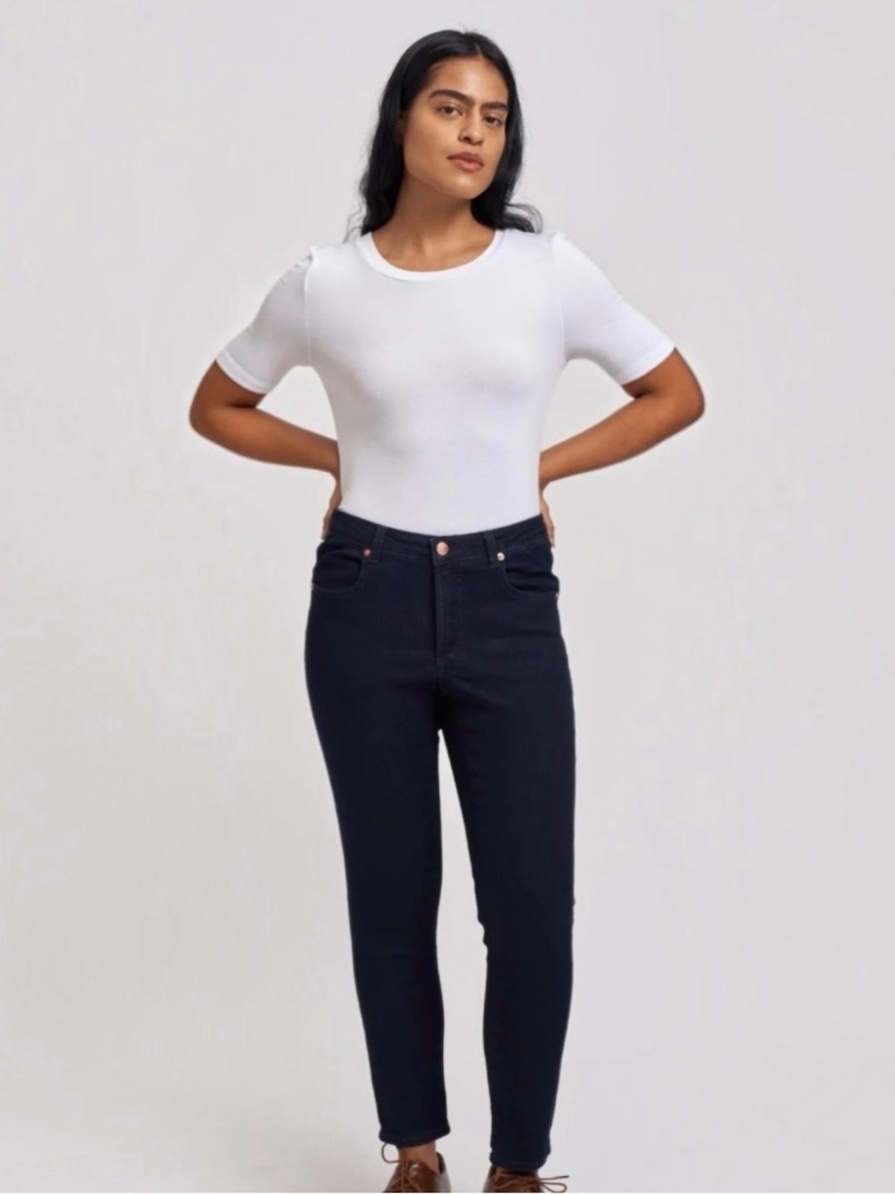 NWT UNIVERSAL STANDARD Seine Mid Rise Skinny Jeans In Dark Indigo Sz 10